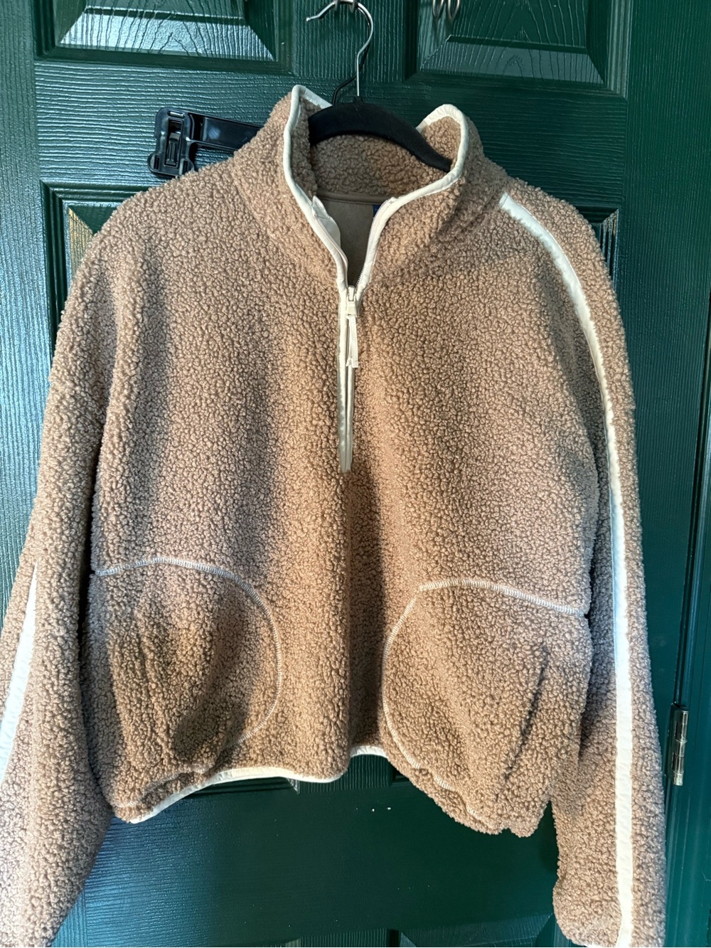Old Navy Brown Teddy Jacket with Cream Trim